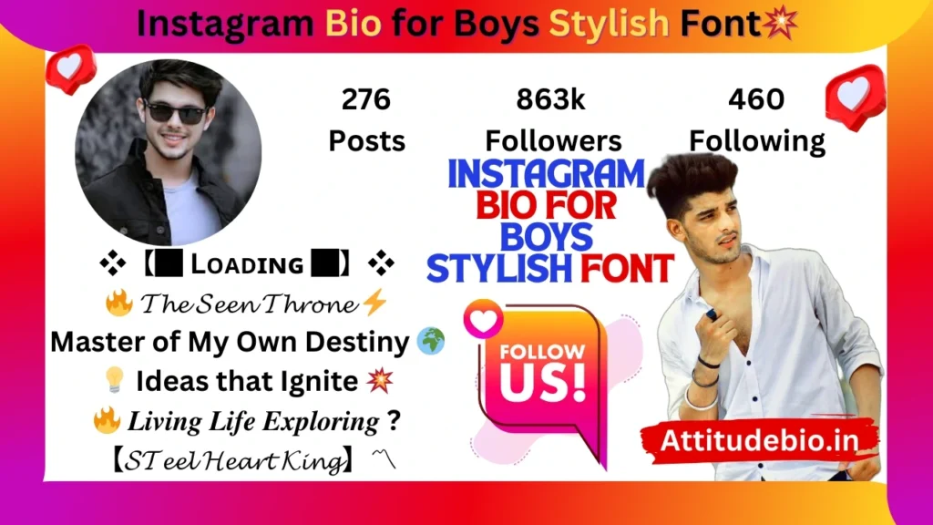 Bio Style VIP Instagram for Boys in Stylish Font