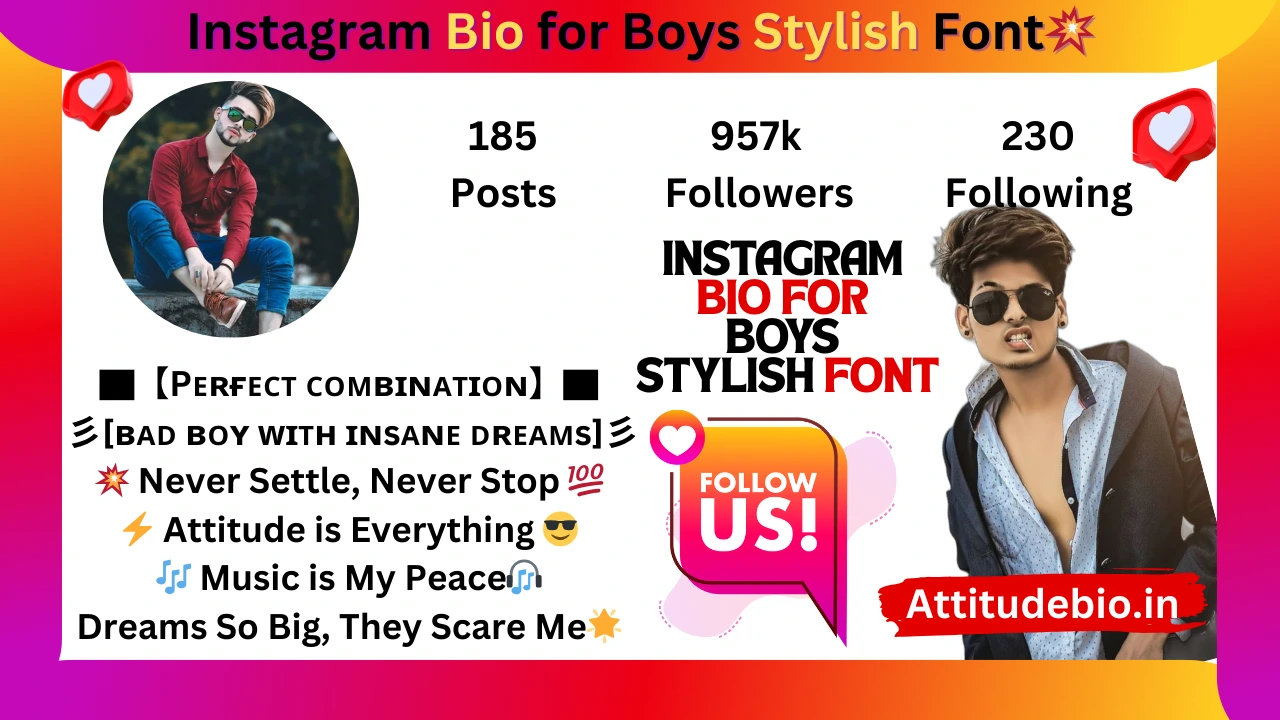 Instagram Bio for Boys Stylish Font