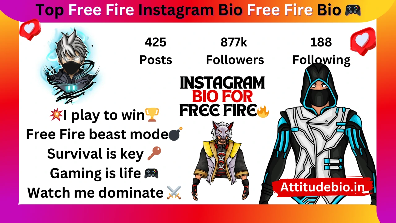 Top Free Fire Instagram Bio | Free Fire Bio