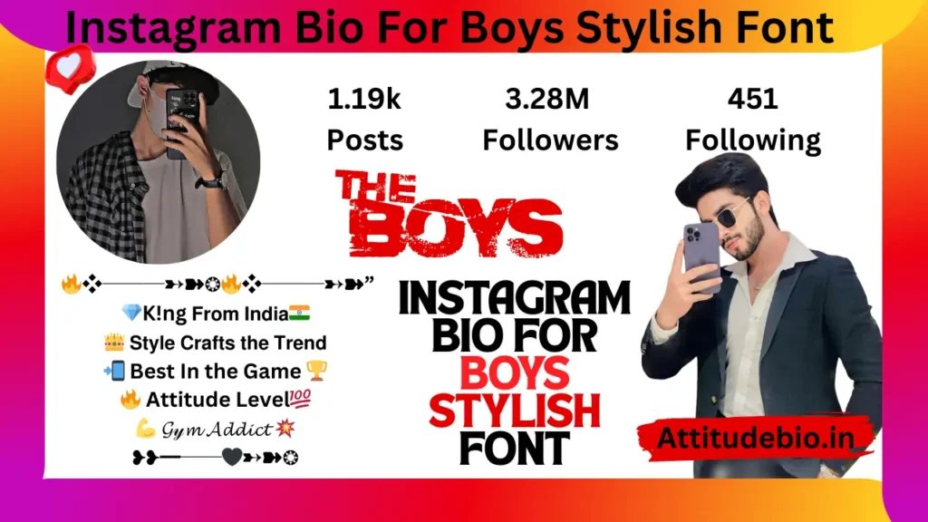 Instagram Bio For Boys Stylish Font