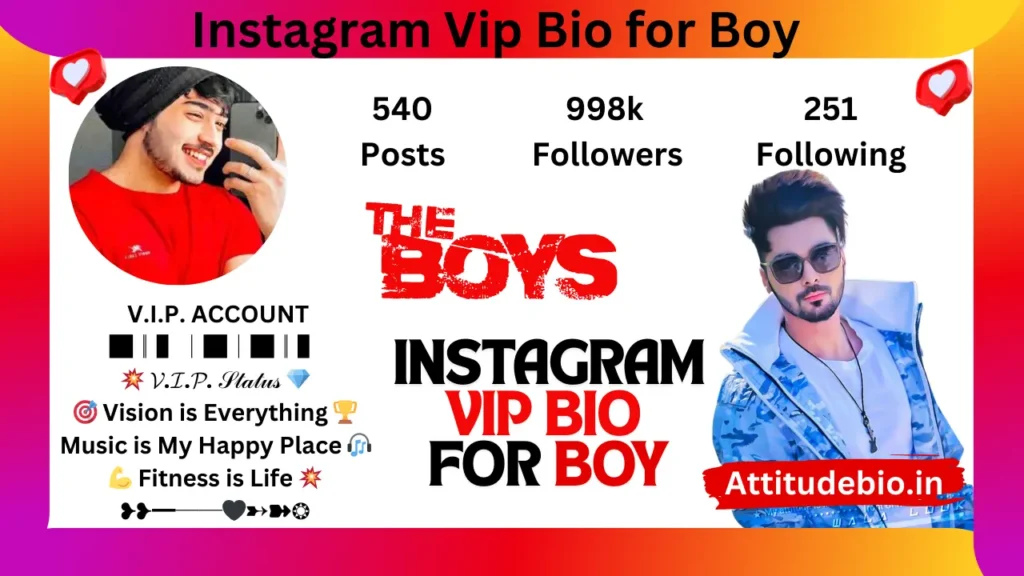 Instagram Vip Bio Stylish Font for Boy